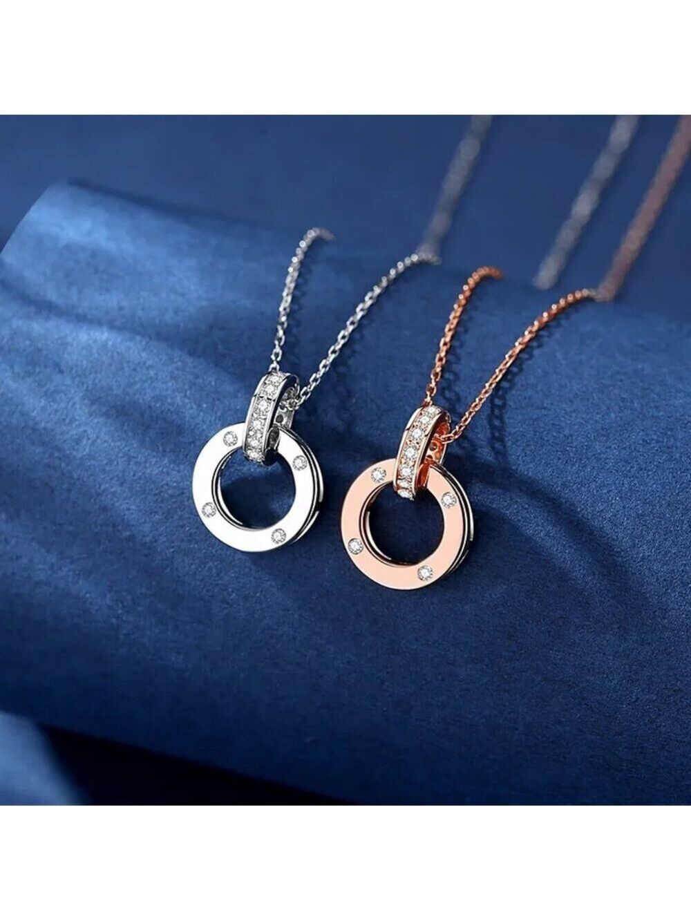 Dainty Round Bezel Set Adjustable Necklace 925 Sterling Silver, Pave Set Bail
